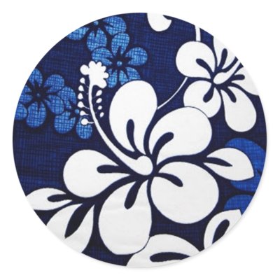 Blue Hawaii Flowers Sticker