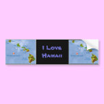 Blue Hawaiian island map bumper sticker bumper stickers
