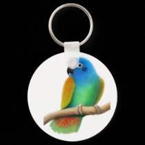 Blue Headed Pionus Parrot Keychain