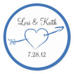 Blue Heart and Arrow Sticker