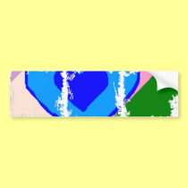 Blue Heart Art bumper stickers