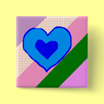 Blue Heart Art buttons