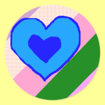 Blue Heart Art stickers