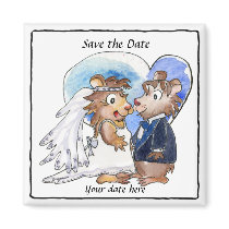 Blue Heart Cute Wedding Save the Date Magnets by zooogle Blue Heart Cute Wedding Save the Date Magnets