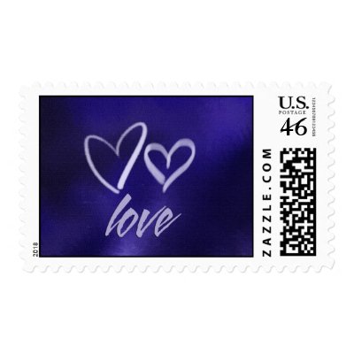 Blue heart love stamps