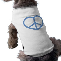 Blue Heart of Love, Peace Sign Pet Tee