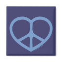 Blue Heart of Love, Peace Sign magnets