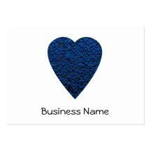 Blue Heart. Patterned Heart Design. Business Cards