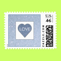 Blue Heart postage postage