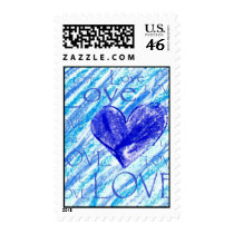 Blue Heart Postage
