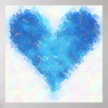 Blue Heart Print