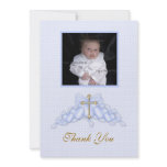 Blue Heart Religious Photo Card invitations