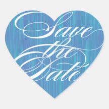 Blue Heart  |  Save the Date Envelope Seal Sticker