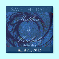 Blue Heart Save The Date magnets