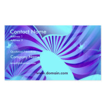 Blue Heart Star Pattern Business Card