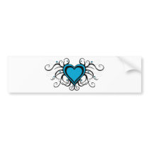 Blue Heart Swirls bumper stickers by QueenHare Blue Heart Swirls bumper stickers