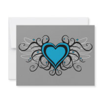 Blue Heart Swirls invitations by QueenHare Blue Heart Swirls invitations