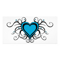 Blue Heart Swirls photo cards
