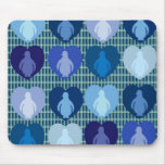 Blue Hearted Penguins Mousepad