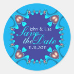 Blue Hearts Alternative Save the Date Stickers
