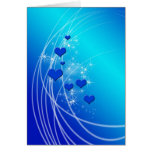 Blue Hearts and Sparkles Greeting Cards