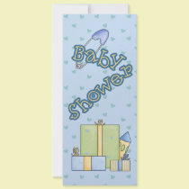 Blue Hearts Baby Shower Boy invitations