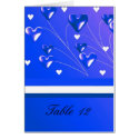Blue Hearts Table Seating Card