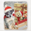 Blue Heeler and teddy xmas mousepads by friskybiz Blue Heeler and teddy xmas mousepads