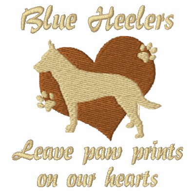 Blue Heelers Leave Paw Prints Embroidered Hoodie Blue Heelers Leave Paw Prints Embroidered Hoodie