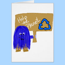 Blue help the planet recycle cards