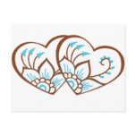 Blue Henna Hearts Postcards