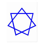 Blue Heptagram Post Cards