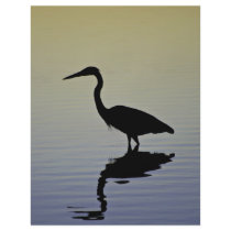 Blue Heron Bird Silhouette at Sunset Custom Flyer