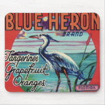 blue heron brand mousepad by amazingvintage blue heron brand mousepad