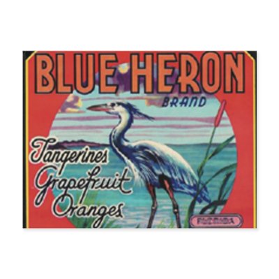 blue heron brand postcard by amazingvintage