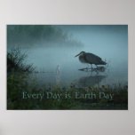 Blue Heron Earth Day Poster Print