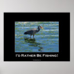 BLUE HERON FISHERMAN'S Fun Photo Poster