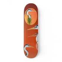 Blue Heron Framed Skateboard