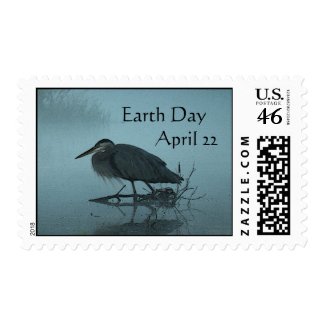 Blue Heron Morning Earth Day Stamps stamp