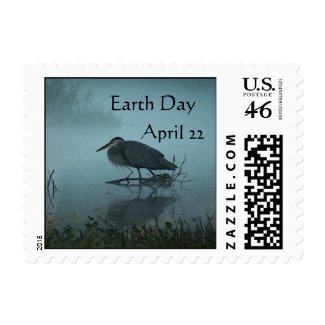 Blue Heron Morning Earth Day Stamps