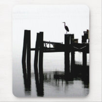 Blue Heron on a Gray Day mousepads