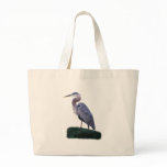 Blue Heron Standing in Grass Bag