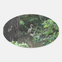 Blue Heron with Reflection on Water Sticker