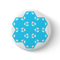Blue Hexagon Star Button by sjaros Blue Hexagon Star Button