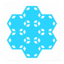 Blue Hexagon Star Print