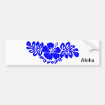 Blue Hibiscus and Leaves Bumper Sticker
