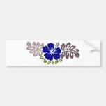 Blue Hibiscus and leaves Bumper Sticker