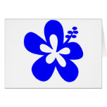 Blue hibiscus flower design card