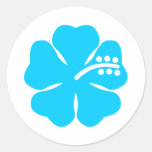 Blue hibiscus flower design sticker