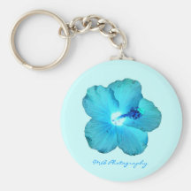 Blue Hibiscus Keychain
